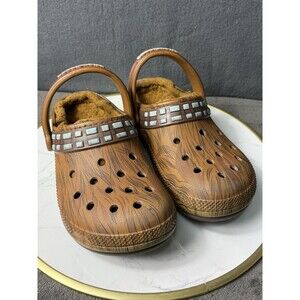 Crocs Star Wars Chewbacca Classic Lined Clog Mens 6 Womens 8 Brown Fleece Fur GC